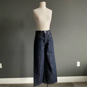 Buck Mason Dark Indigo Wide Leg Jeans